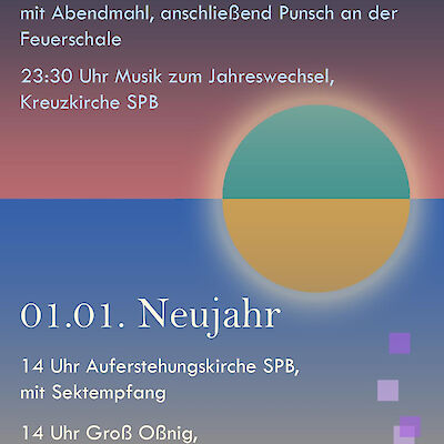 Altjahresabend und Neujahr 2025/2026