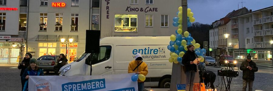 Friedensdemo auf dem Spremberger Marktplatz