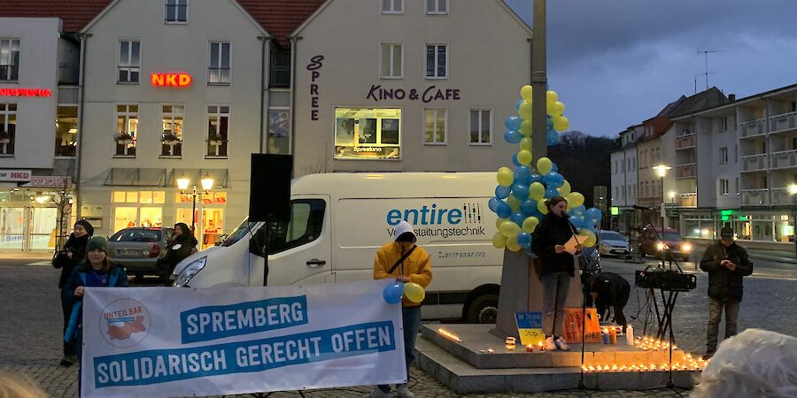Friedensdemo auf dem Spremberger Marktplatz
